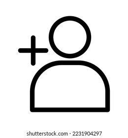 add new user icon on white background
