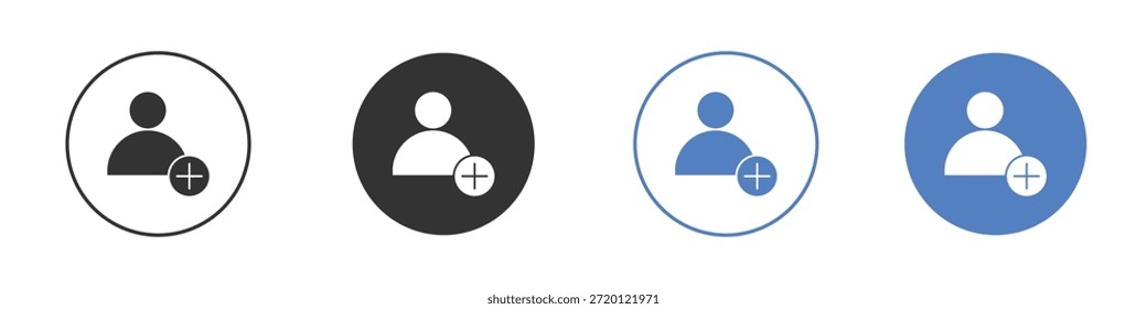 Agregar un nuevo conjunto de pictogramas de iconos de usuario. Diseños de iconos de Vector