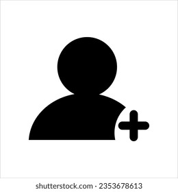 Add new user icon profile avatar vector with plus symbol Add user profile icon