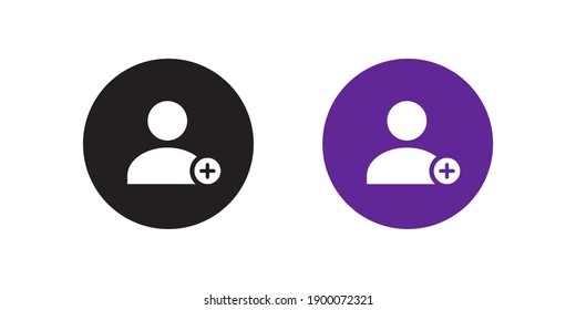 Add New User Icon Vector in Flat Style. Create Contact Symbol Images