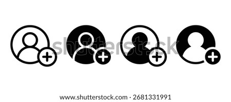 Add a new user icon vector set. Follower linear icon set