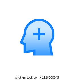 Add new user vector pictogram. Blue line icon with gradient fill of set Simple Line Filled