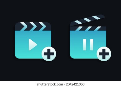 Add new video icon. Illustration vector