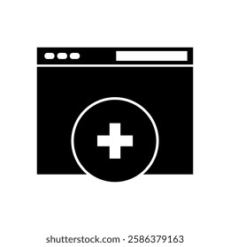 Add new window illustrated in vector on white background