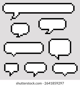 Add a nostalgic digital touch to your designs with this Pixel Art Speech Bubble Set! Featuring a collection of retro 8-bit-style chat bubbles.