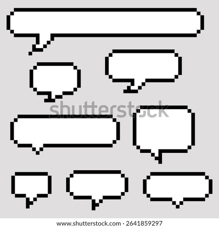 Add a nostalgic digital touch to your designs with this Pixel Art Speech Bubble Set! Featuring a collection of retro 8-bit-style chat bubbles.