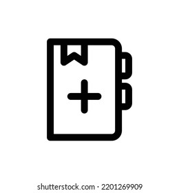 Notebook-Symbol in schwarzer Umrissform hinzufügen