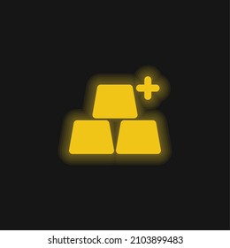 Add Objects yellow glowing neon icon