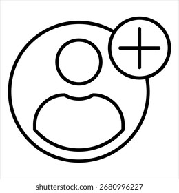 Adicionar Alta Qualidade de Vetor de Ilustração de Ícone de Contorno
