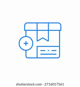 vetor de sinal de ícone de pacote add