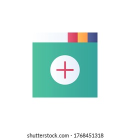 add pages icon flat style vector illustration full color design. isolated on white background
