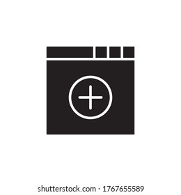 agregar páginas icono glifo ilustración vectorial estilo negro. aislado en fondo blanco