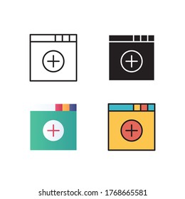 add pages icon vector illustration with different style design. isolated on white background
