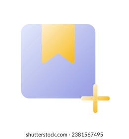 Add parcel flat gradient two-color ui icon. Create new order. Postal services online. Logistics. Simple filled pictogram. GUI, UX design for mobile application. Vector isolated RGB illustration