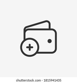 Add payment icon isolated on background. Wallet symbol modern, simple, vector, icon for website design, mobile app, ui. Vector Illustration