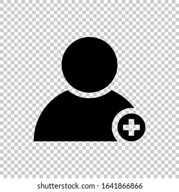 add people icon flat vector on transparent background