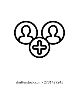 Add people icon, Line Vector graphics