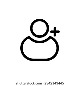Agregar plantilla e ilustración de diseño vectorial de icono de línea People con trazo editable