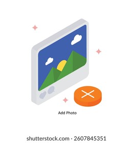 Add Photo Concept isometric Style Illustrations. Eps 10 File 