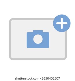 Adicione o ícone de foto com a câmera e o sinal de adição.