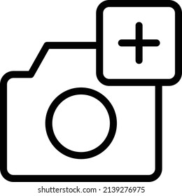 Añadir Icono De Foto, Signo Multimedia Y Símbolo Aislado En Fondo Blanco.