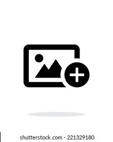 Add photo icon on white background. Vector illustration.