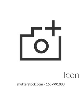 agregar contorno de icono de foto en vector.