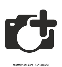 Add photo icon vector. Blog logo symbol.