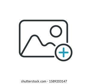 Add photo line icon. Vector illustration.