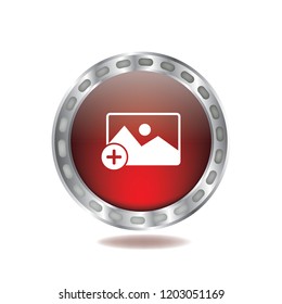 Add photo sign vector button, web design element