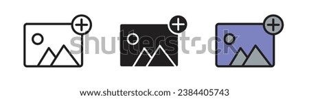 Add photo  thin line vector icon illustration 
