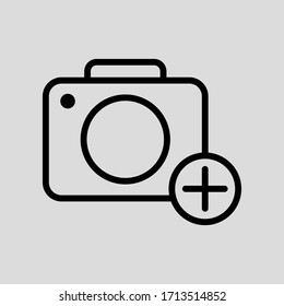 Add Photo Vector Icon Flat Simple