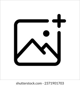icono de añadir fotos. Ilustración de elemento simple. agregar diseño de símbolos de concepto de fotos en fondo blanco