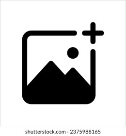 icono de añadir fotos. Ilustración de elemento simple. agregar diseño de símbolos de concepto de fotos en fondo blanco