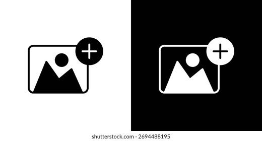 Icono de Añadir Fotos - Vector. Estilo de diseño plano eps 10
