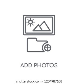 add photos linear icon. Modern outline add photos logo concept on white background from General collection. Suitable for use on web apps, mobile apps and print media.