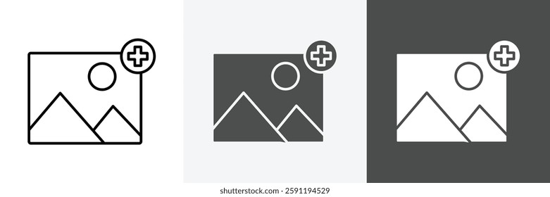 Add Picture icon set vector art