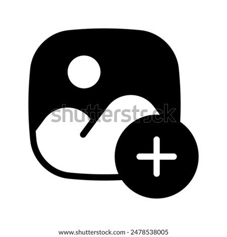 Add picture icon. Upload image. Digital photos. user interface element for app and web. vector illustration on blank background
