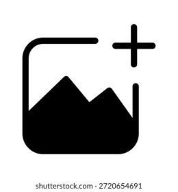 Adicionar Ilustração de Design de Símbolo de Vetor de Ícone de Imagem