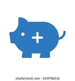 add piggy glyph color vector icon