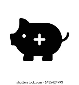 add piggy glyph flat vector icon