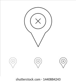 Add, Pin, Location, Map Bold and thin black line icon set