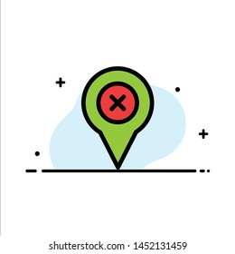 Add, Pin, Location, Map  Business Flat Line Filled Icon Vector Banner Template
