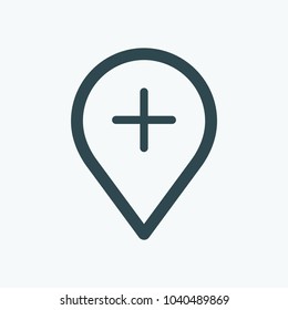 Add place on map vector icon