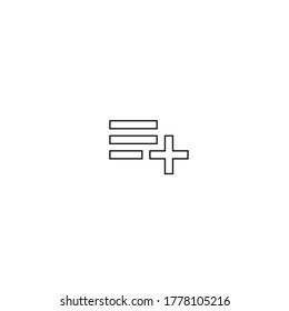 Add to Playlist Icon Vector in Trendy Outline Style. Save List Symbol Illustration - Editable Stroke