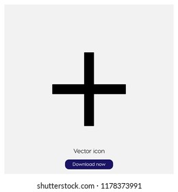 Add plus button sign icon in trendy flat style isolated on grey background, modern symbol vector illustration for web
