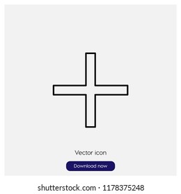 Add plus button sign icon in trendy flat style isolated on grey background, modern symbol vector illustration for web