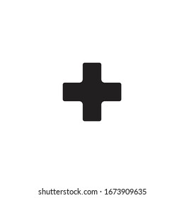 Add plus cross icon. Addition math sign. Medical health symbol. Stock Vector illustration isolated on white background.