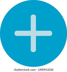 Add plus, cross Vector icon, colorful flat design, isolated on white background, 