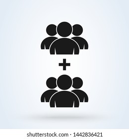 Add and Plus Group. Simple vector modern icon design illustration.